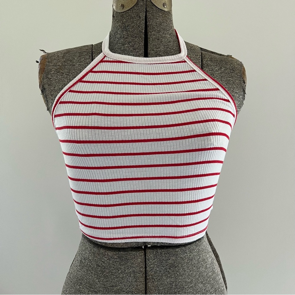 Cropped Striped Halter